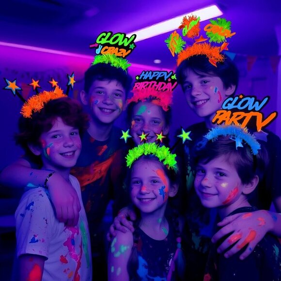 Glow in The Dark Headbands Set of 10 Neon Party Supplies Unisex Festive main image 6